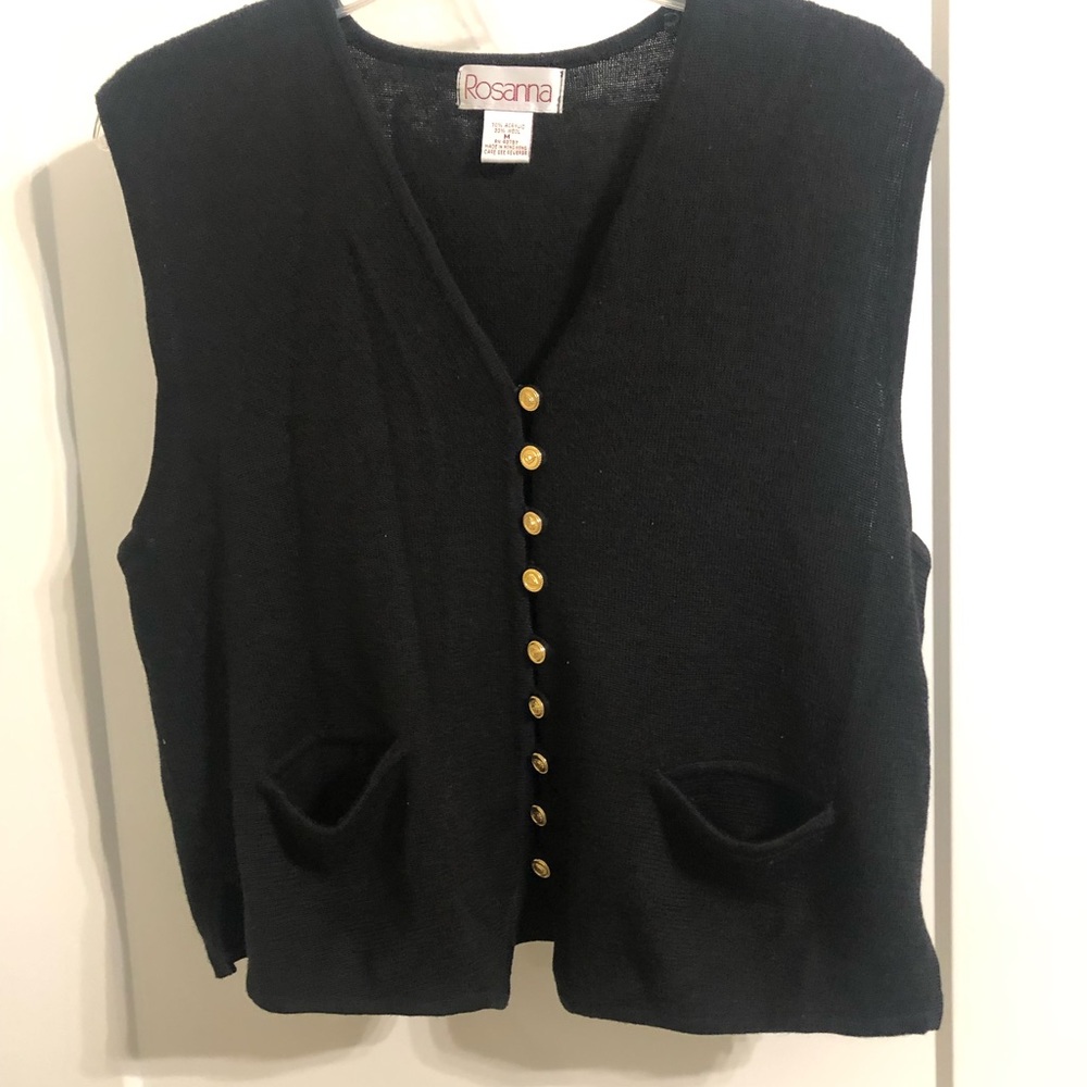 ROSANNA- Black Sweater Vest- Size ( M)